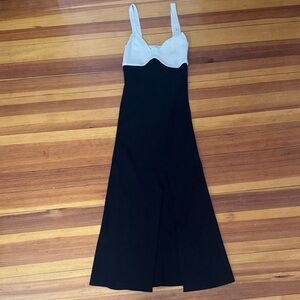 Chic Black and White Midi Dress